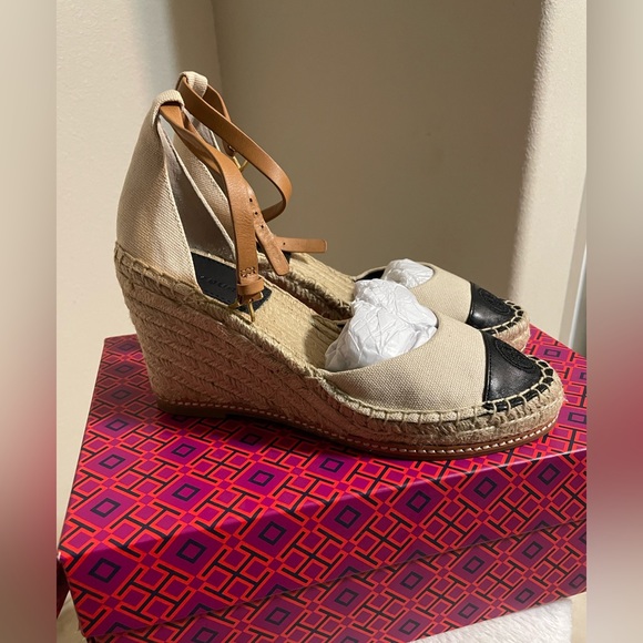 Tory Burch-COLOR BLOCK 85MM WEDGE
ESPADRILLE - RECYCLED CANVAS / NAPPA LEATHER - Picture 4 of 6